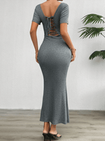 Maxi Jurk met Vierkante Halslijn - Maxi Dresses - Jurkjes.co