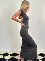 Maxi Jurk met Zijsplit en Effen Kleur - Maxi Dresses - Jurkjes.co