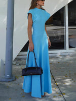 Maxi Jurk met Zijsplit en Kapmouwtjes - Maxi Dresses - Jurkjes.co