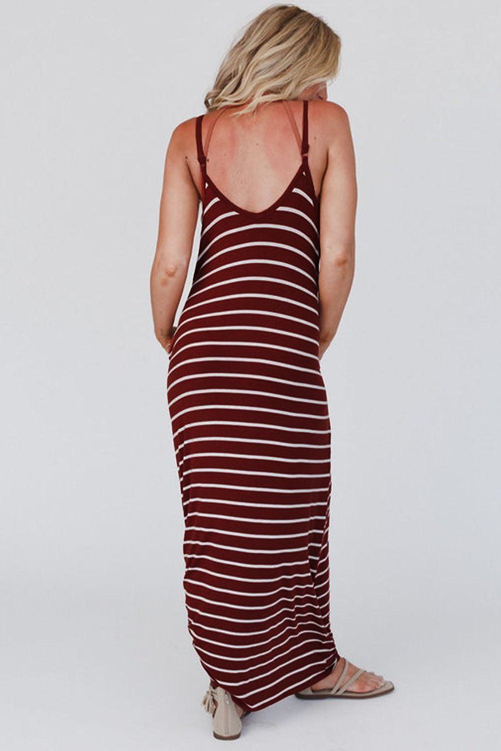 Maxi-jurk met Zijzakken en Spaghettibandjes - Maxi Dresses - Jurkjes.co
