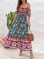 Maxi Jurk Off-Shoulder met Bloemenprint - Maxi Dresses - Jurkjes.co