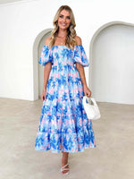 Maxi Jurk Off-Shoulder met Bloemenprint - Maxi Dresses - Jurkjes.co