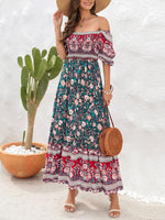 Maxi Jurk Off-Shoulder met Bloemenprint - Maxi Dresses - Jurkjes.co
