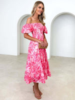 Maxi Jurk Off-Shoulder met Bloemenprint - Maxi Dresses - Jurkjes.co