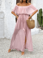 Maxi Jurk Off-Shoulder met Hoge Split - Maxi Dresses - Jurkjes.co