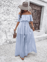 Maxi Jurk Off-Shoulder met Hoge Split - Maxi Dresses - Jurkjes.co