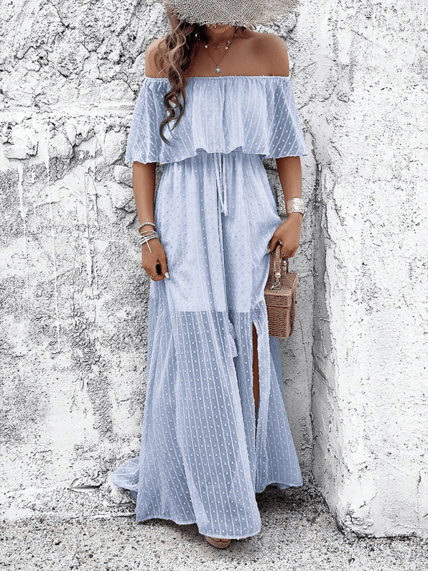 Maxi Jurk Off-Shoulder met Hoge Split - Maxi Dresses - Jurkjes.co