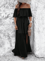 Maxi Jurk Off-Shoulder met Hoge Split - Maxi Dresses - Jurkjes.co