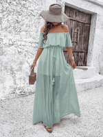 Maxi Jurk Off-Shoulder met Hoge Split - Maxi Dresses - Jurkjes.co