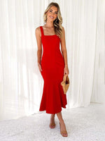 Mermaid Jurk met Vierkante Hals - Maxi Dresses - Jurkjes.co