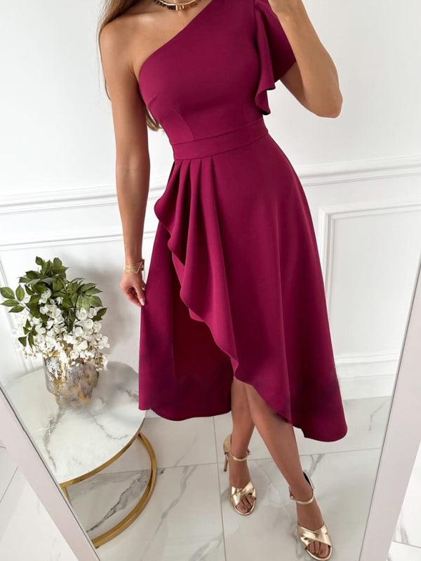 Midi Jurk met Asymmetrische One-Shoulder - Midi Dresses - Jurkjes.co