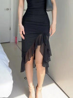 Midi Jurk met Asymmetrische Zoom - Midi Dresses - Jurkjes.co