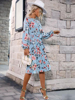 Midi Jurk met Bloemenprint en Asymmetrische Zoom - Mini Dresses - Jurkjes.co