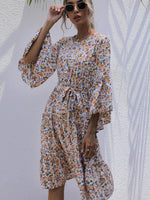 Midi Jurk met Bloemenprint en Gelaagde Rok - Mini Dresses - Jurkjes.co