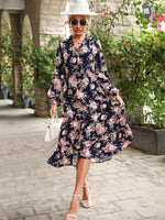 Midi Jurk met Bloemenprint en Hoge Split - Midi Dresses - Jurkjes.co