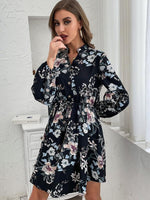 Midi Jurk met Bloemenprint en Knoopsluiting - Mini Dresses - Jurkjes.co