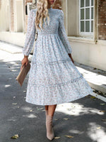 Midi Jurk met Bloemenprint en Lange Mouwen - Group6 - Jurkjes.co