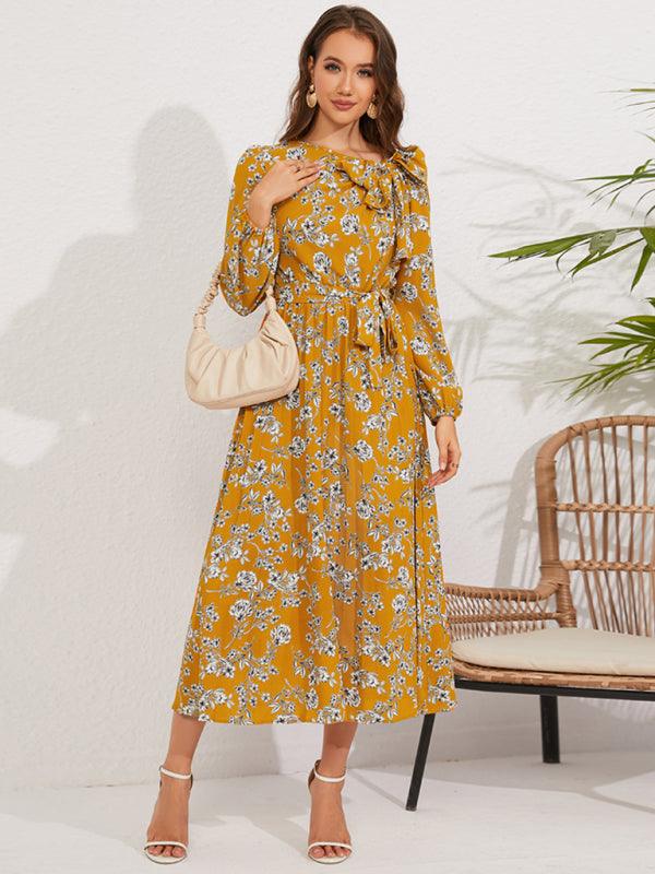 Midi Jurk met Bloemenprint en Lange Mouwen - Midi Dresses - Jurkjes.co