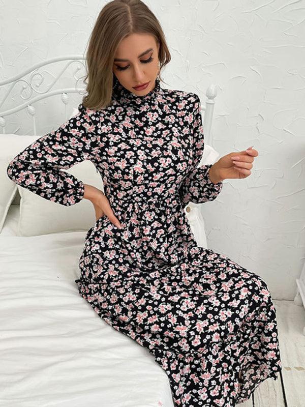 Midi Jurk met Bloemenprint en Lange Mouwen - Midi Dresses - Jurkjes.co