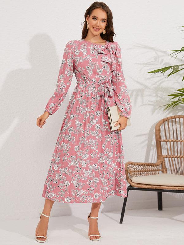Midi Jurk met Bloemenprint en Lange Mouwen - Midi Dresses - Jurkjes.co