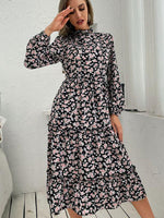 Midi Jurk met Bloemenprint en Lange Mouwen - Midi Dresses - Jurkjes.co