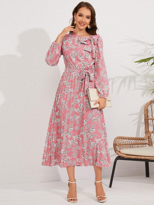 Midi Jurk met Bloemenprint en Lange Mouwen - Midi Dresses - Jurkjes.co