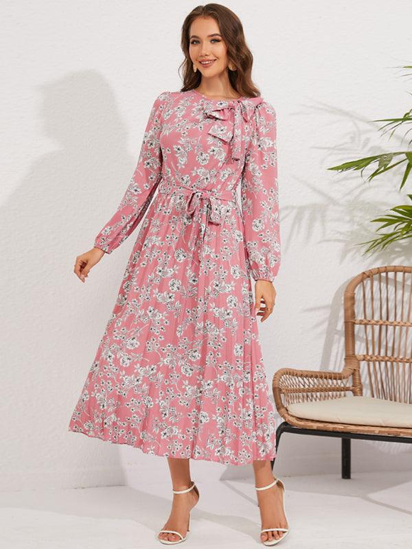 Midi Jurk met Bloemenprint en Lange Mouwen - Midi Dresses - Jurkjes.co