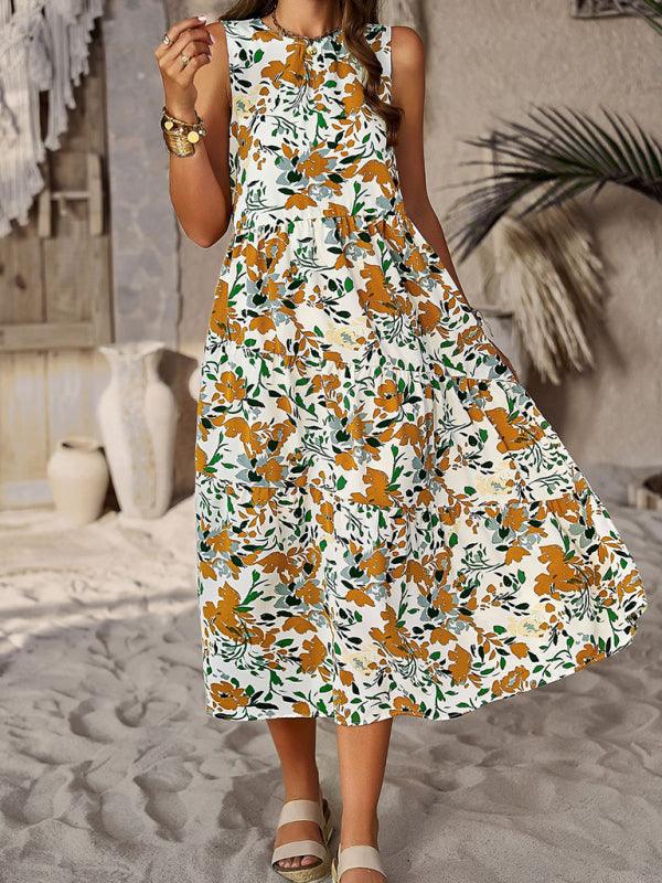 Midi Jurk met Bloemenprint en Losse Pasvorm - Maxi Dresses - Jurkjes.co