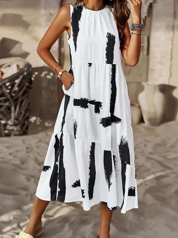 Midi Jurk met Bloemenprint en Losse Pasvorm - Maxi Dresses - Jurkjes.co