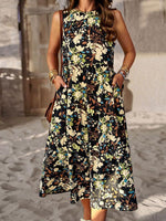 Midi Jurk met Bloemenprint en Losse Pasvorm - Maxi Dresses - Jurkjes.co