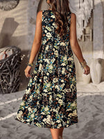 Midi Jurk met Bloemenprint en Losse Pasvorm - Maxi Dresses - Jurkjes.co