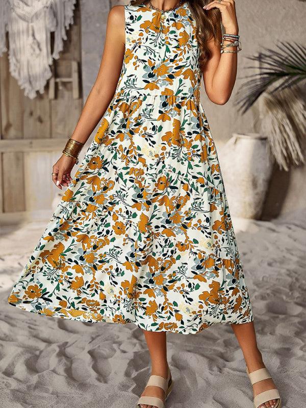 Midi Jurk met Bloemenprint en Losse Pasvorm - Maxi Dresses - Jurkjes.co