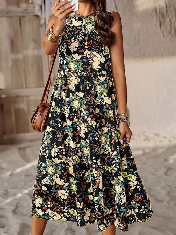 Midi Jurk met Bloemenprint en Losse Pasvorm - Maxi Dresses - Jurkjes.co