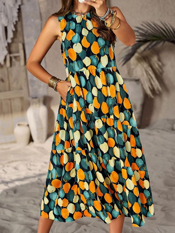 Midi Jurk met Bloemenprint en Losse Pasvorm - Maxi Dresses - Jurkjes.co