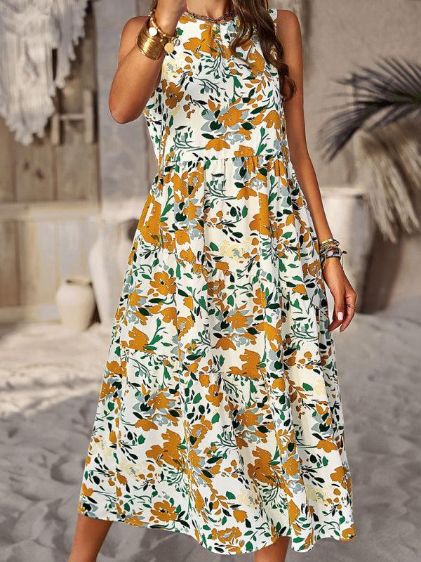 Midi Jurk met Bloemenprint en Losse Pasvorm - Maxi Dresses - Jurkjes.co