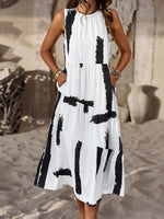 Midi Jurk met Bloemenprint en Losse Pasvorm - Maxi Dresses - Jurkjes.co