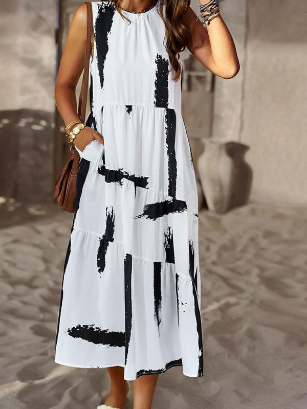 Midi Jurk met Bloemenprint en Losse Pasvorm - Maxi Dresses - Jurkjes.co