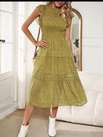 Midi Jurk met Bloemenprint en Luchtige Mouwen - Midi Dresses - Jurkjes.co