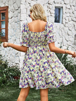 Midi Jurk met Bloemenprint en Luchtige Mouwen - Mini Dresses - Jurkjes.co