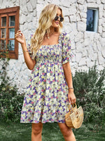 Midi Jurk met Bloemenprint en Luchtige Mouwen - Mini Dresses - Jurkjes.co