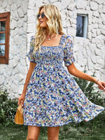 Midi Jurk met Bloemenprint en Luchtige Mouwen - Mini Dresses - Jurkjes.co