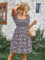 Midi Jurk met Bloemenprint en Luchtige Mouwen - Mini Dresses - Jurkjes.co