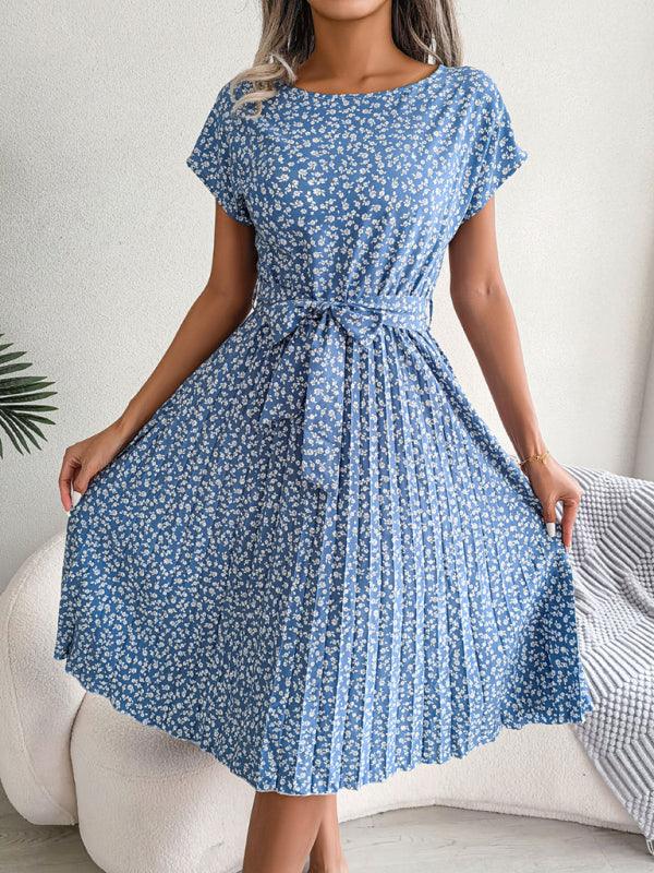 Midi Jurk met Bloemenprint en Plooirok - Midi Dresses - Jurkjes.co