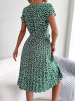 Midi Jurk met Bloemenprint en Plooirok - Midi Dresses - Jurkjes.co
