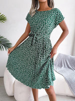 Midi Jurk met Bloemenprint en Plooirok - Midi Dresses - Jurkjes.co