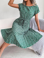 Midi Jurk met Bloemenprint en Plooirok - Midi Dresses - Jurkjes.co