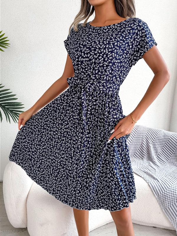 Midi Jurk met Bloemenprint en Plooirok - Midi Dresses - Jurkjes.co