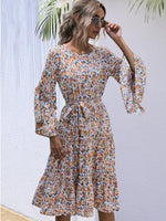 Midi Jurk met Bloemenprint en Riem - Mini Dresses - Jurkjes.co