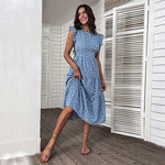 Midi Jurk met Bloemenprint en Rimpelmouwen - Midi Dresses - Jurkjes.co