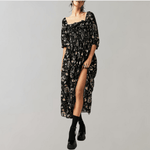 Midi-jurk met Bloemenprint en Ruches - Dresses - Jurkjes.co